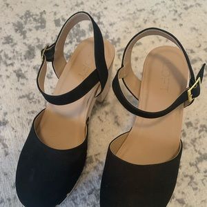 Loft Black Wood Clog Heels new without box size 7.5
